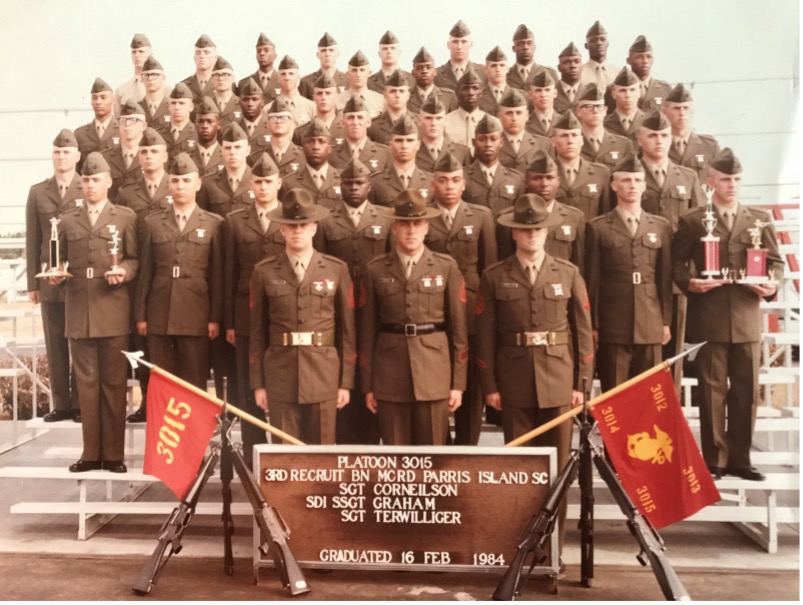 Ray Scott's Marine Corps Platoon graduation photo